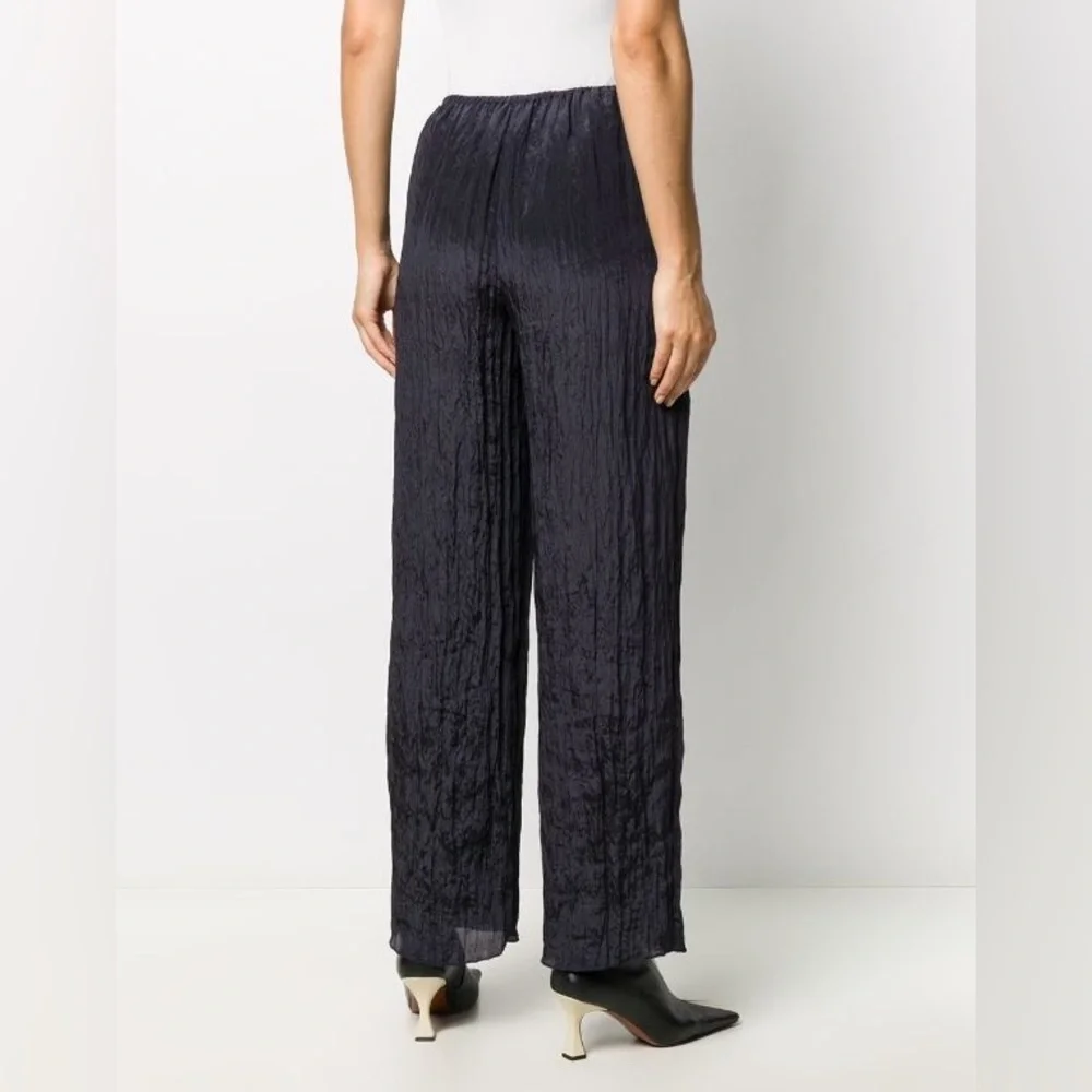 Vince Black Crinkled Wide-Leg Pants - Picture 2 of 7
